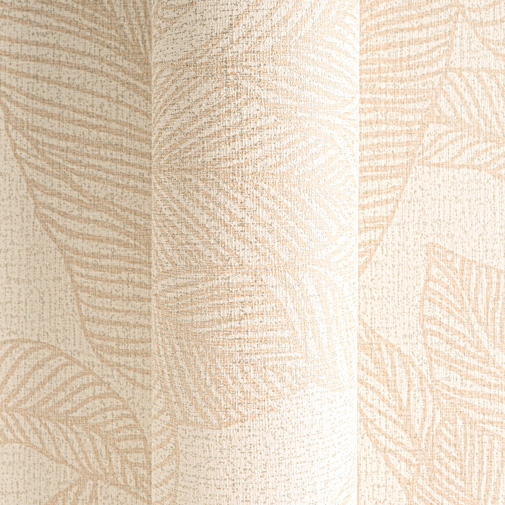 Hochwertige Vliestapete Beige Blatter