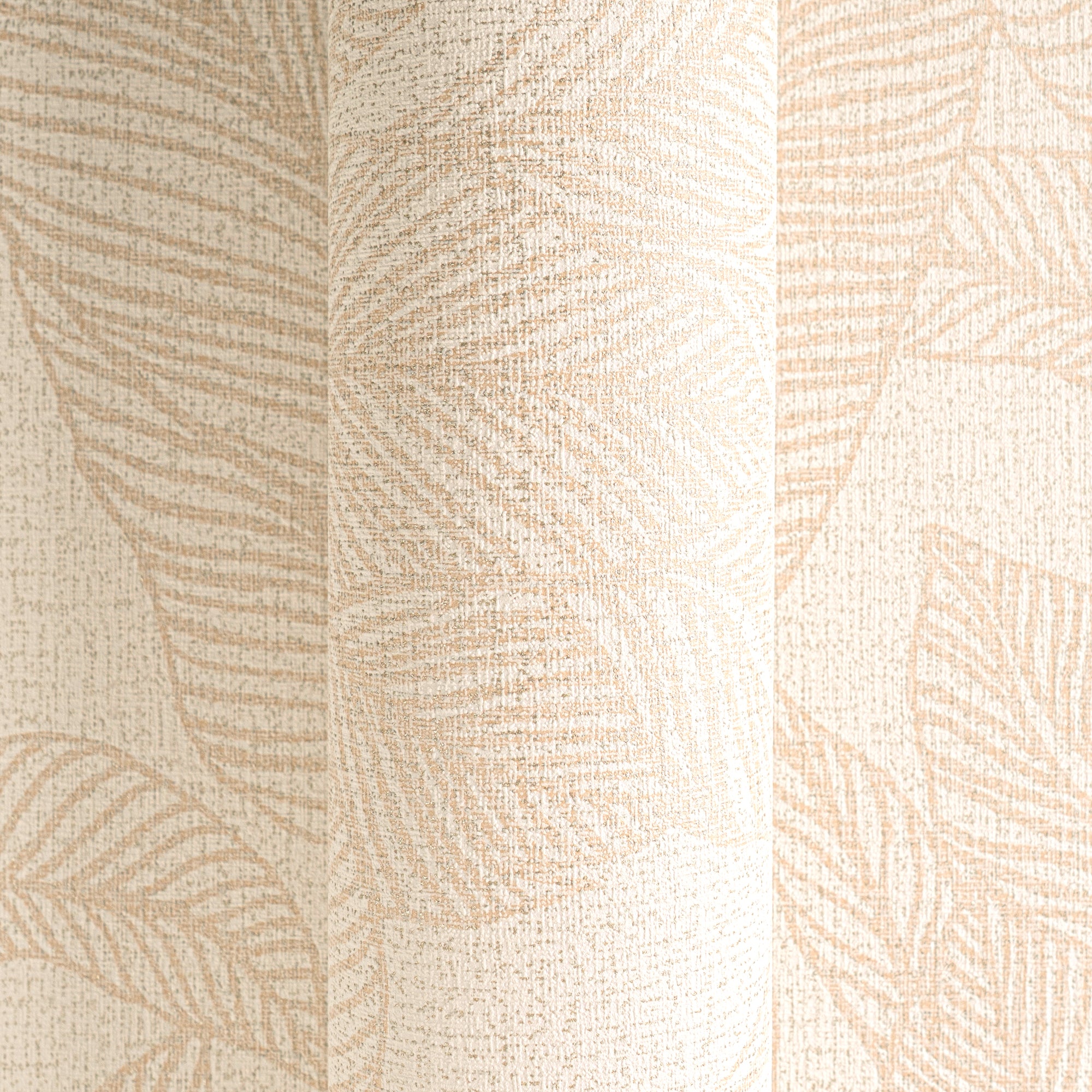 Hochwertige Vliestapete Beige Blatter