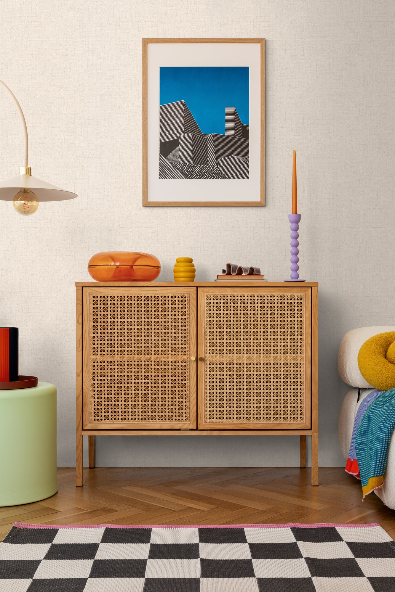 Hochwertige  Tapete aus der Kollektion CosmoLiving in Weiß