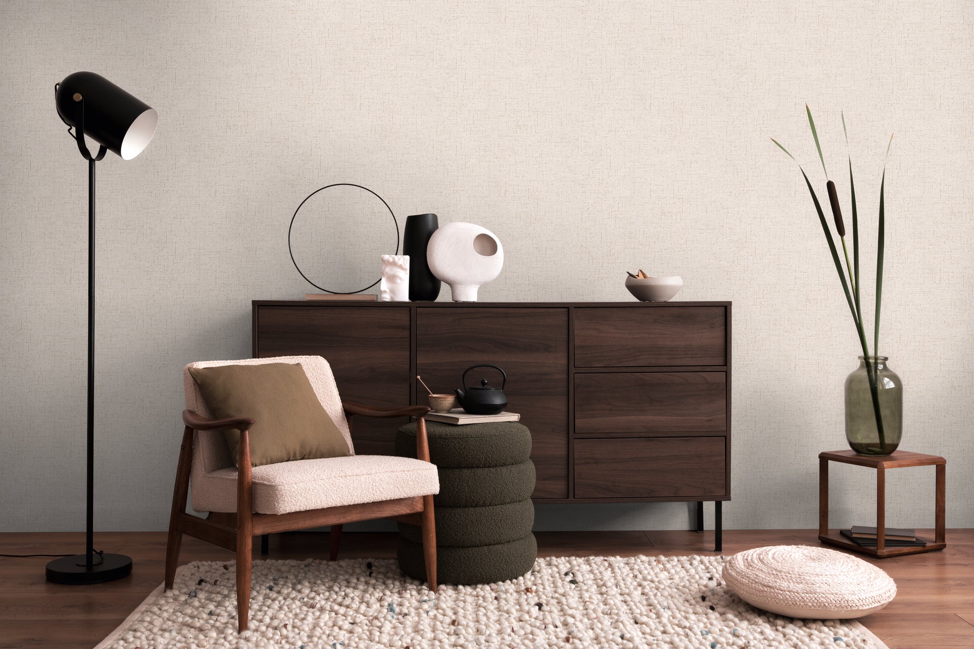 Hochwertige  Tapete aus der Kollektion CosmoLiving in Weiß