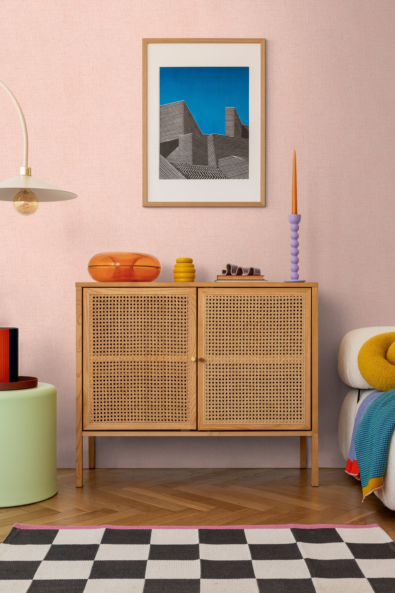 High-quality non-woven wallpaper pink plain wallpaper