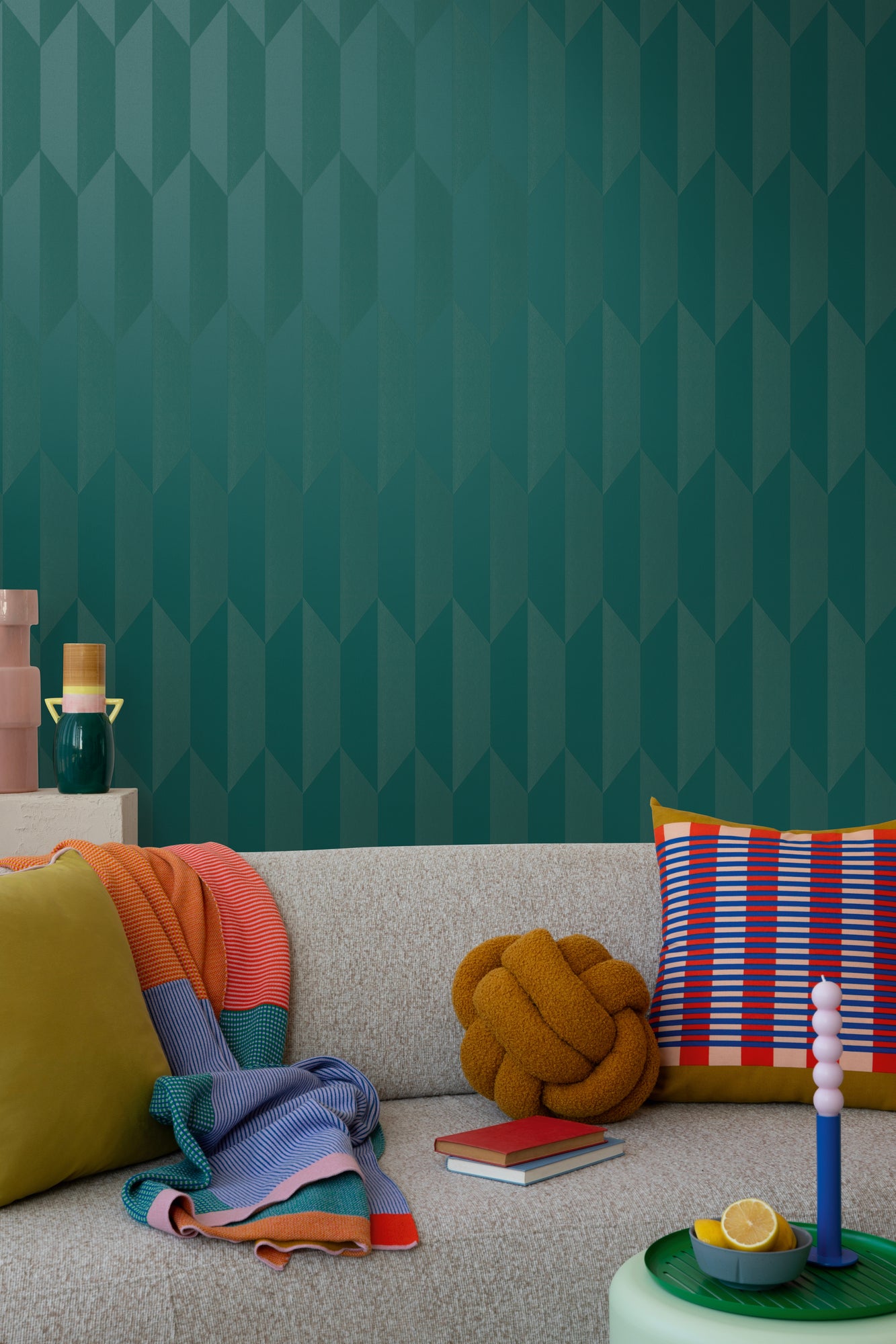 High-Quality Blue 3D Non-Woven Wallpaper