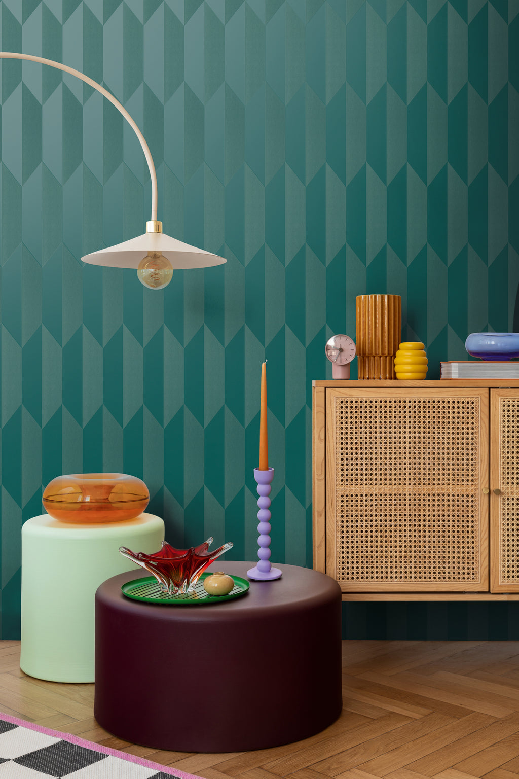 High-Quality Blue 3D Non-Woven Wallpaper