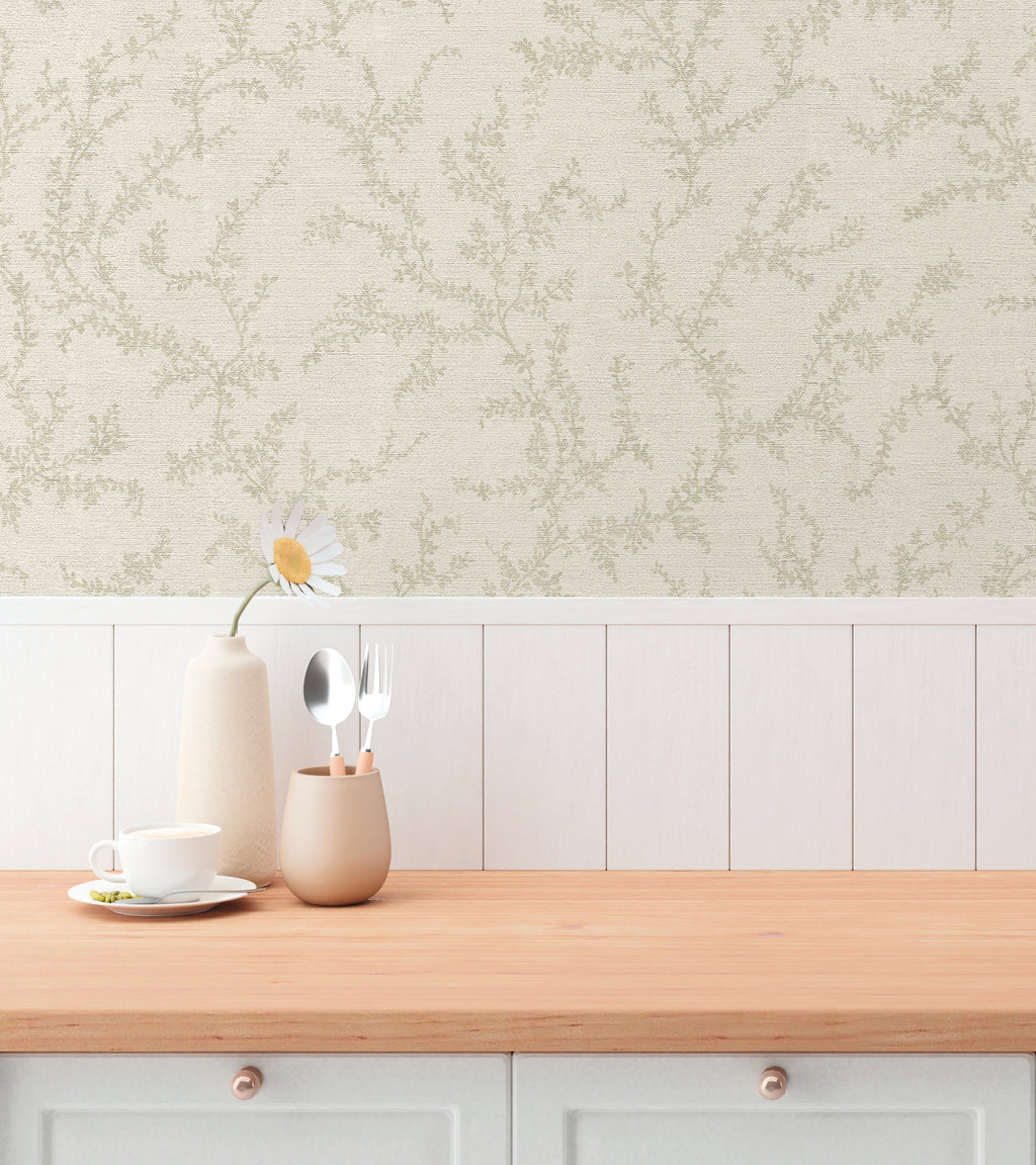 Hochwertige Vliestapete Creme Natur