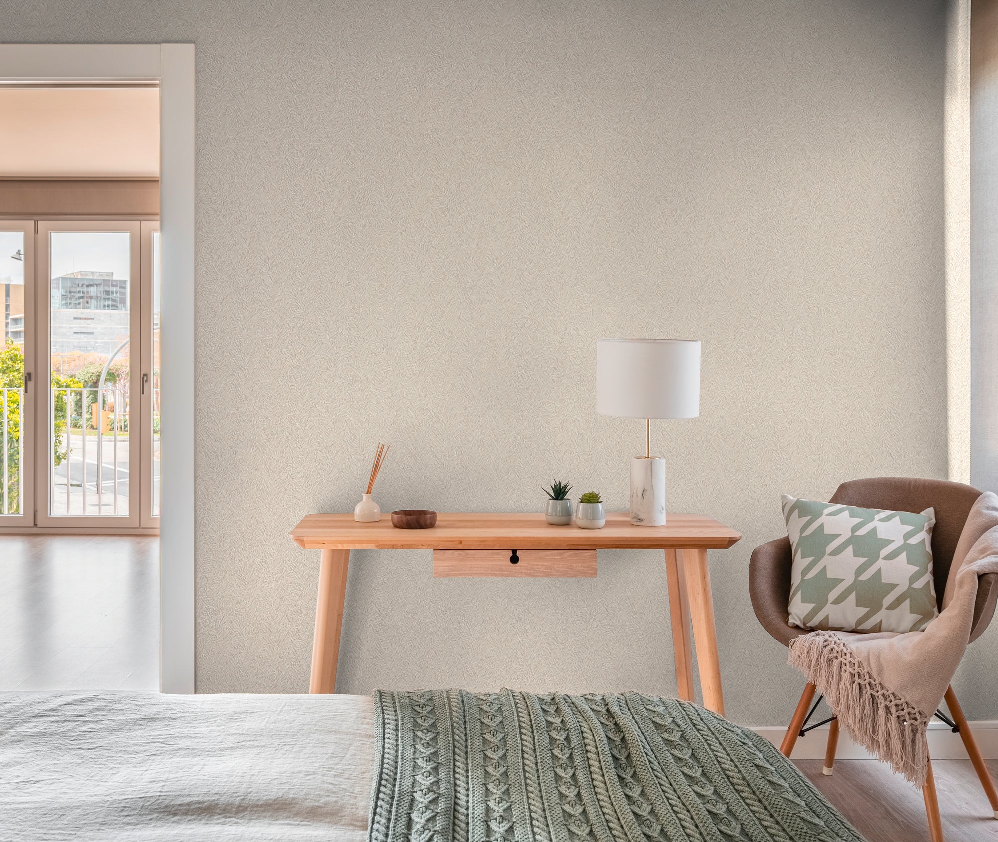 High-Quality Non-Woven Wallpaper White Texture