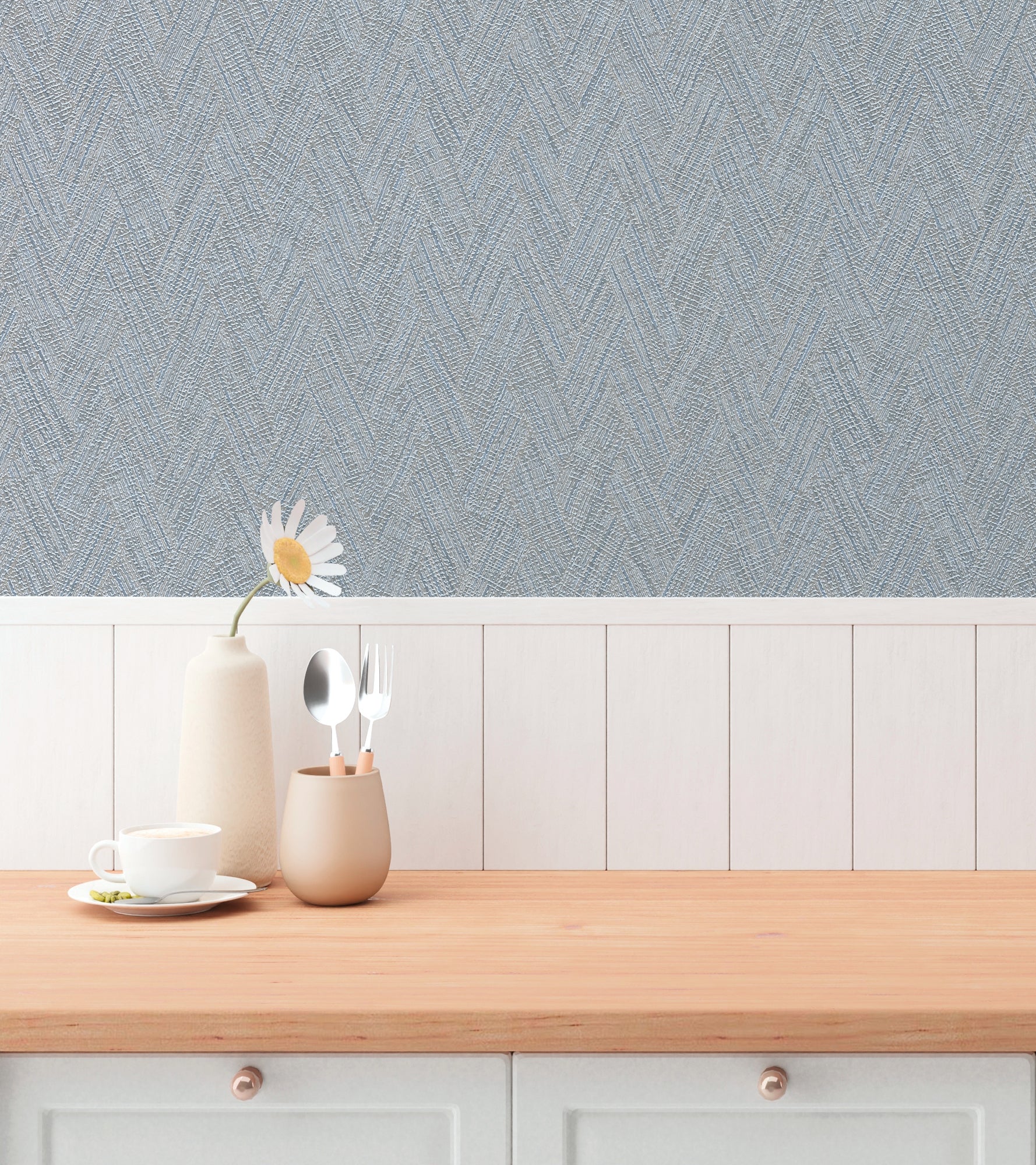 Premium Non-Woven Wallpaper Blue Texture