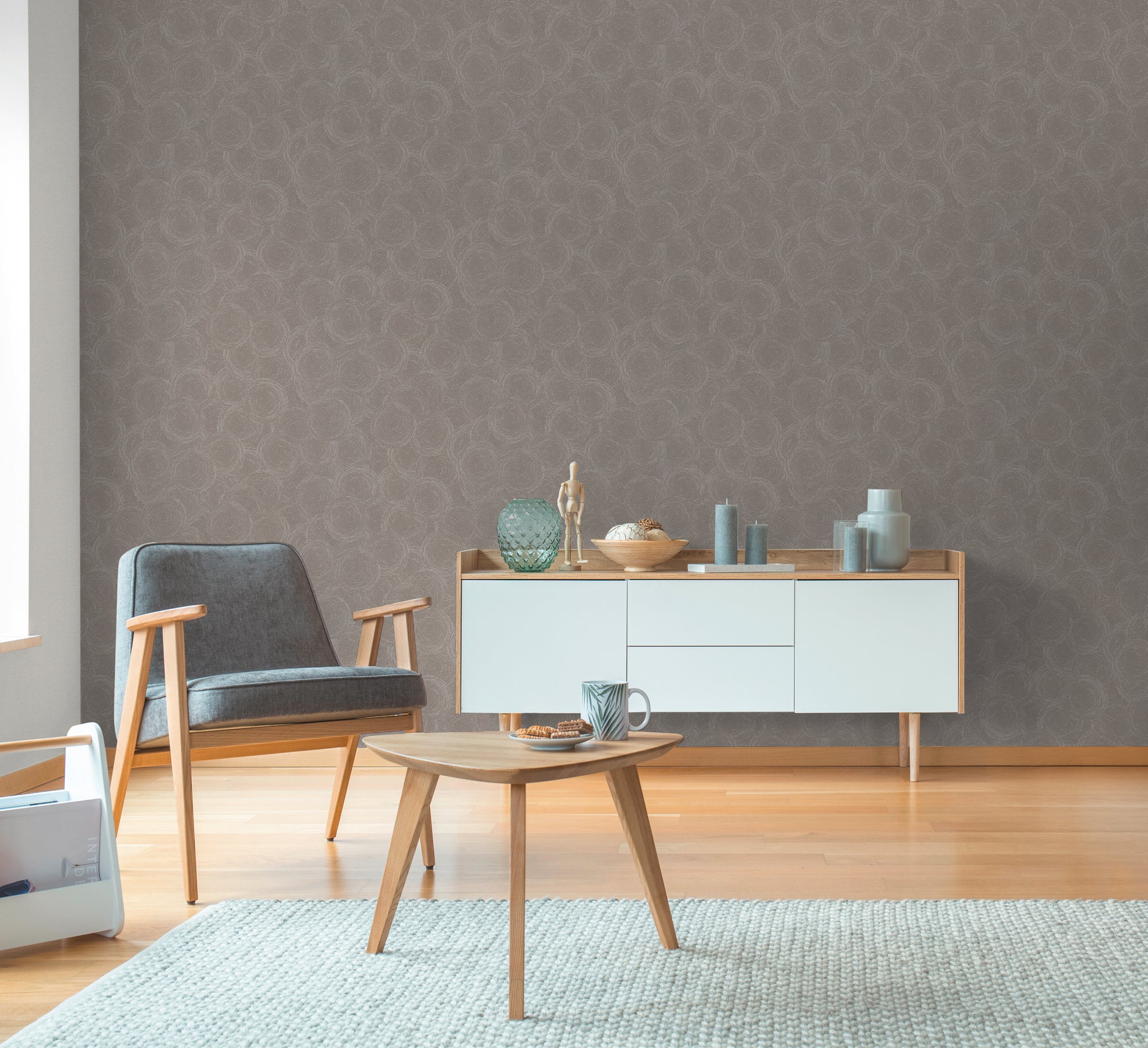High-Quality Non-Woven Wallpaper Brown Natural