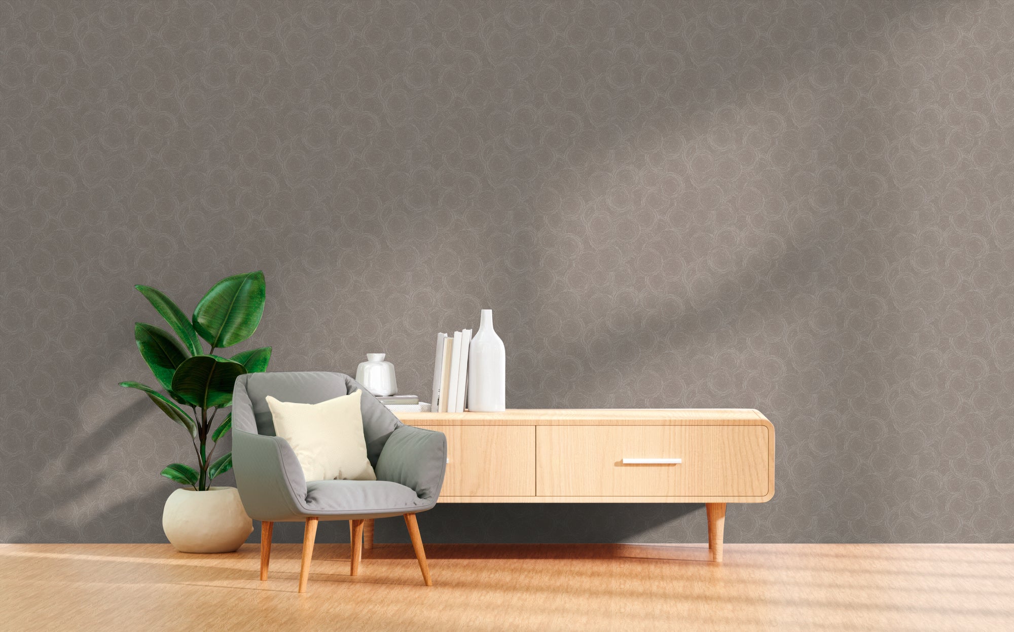 High-Quality Non-Woven Wallpaper Brown Natural