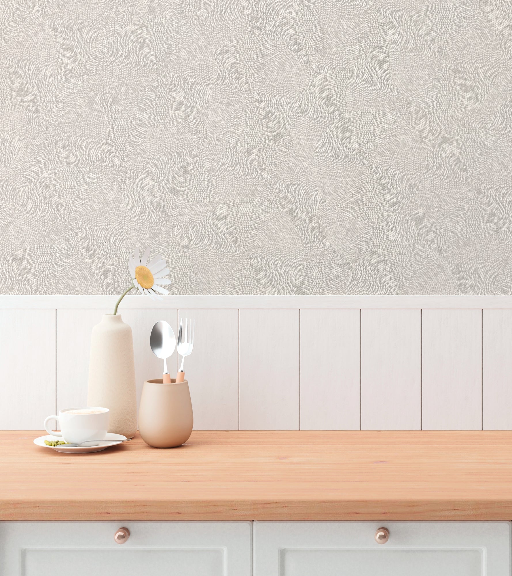 High-Quality Non-Woven Wallpaper Cream Natural