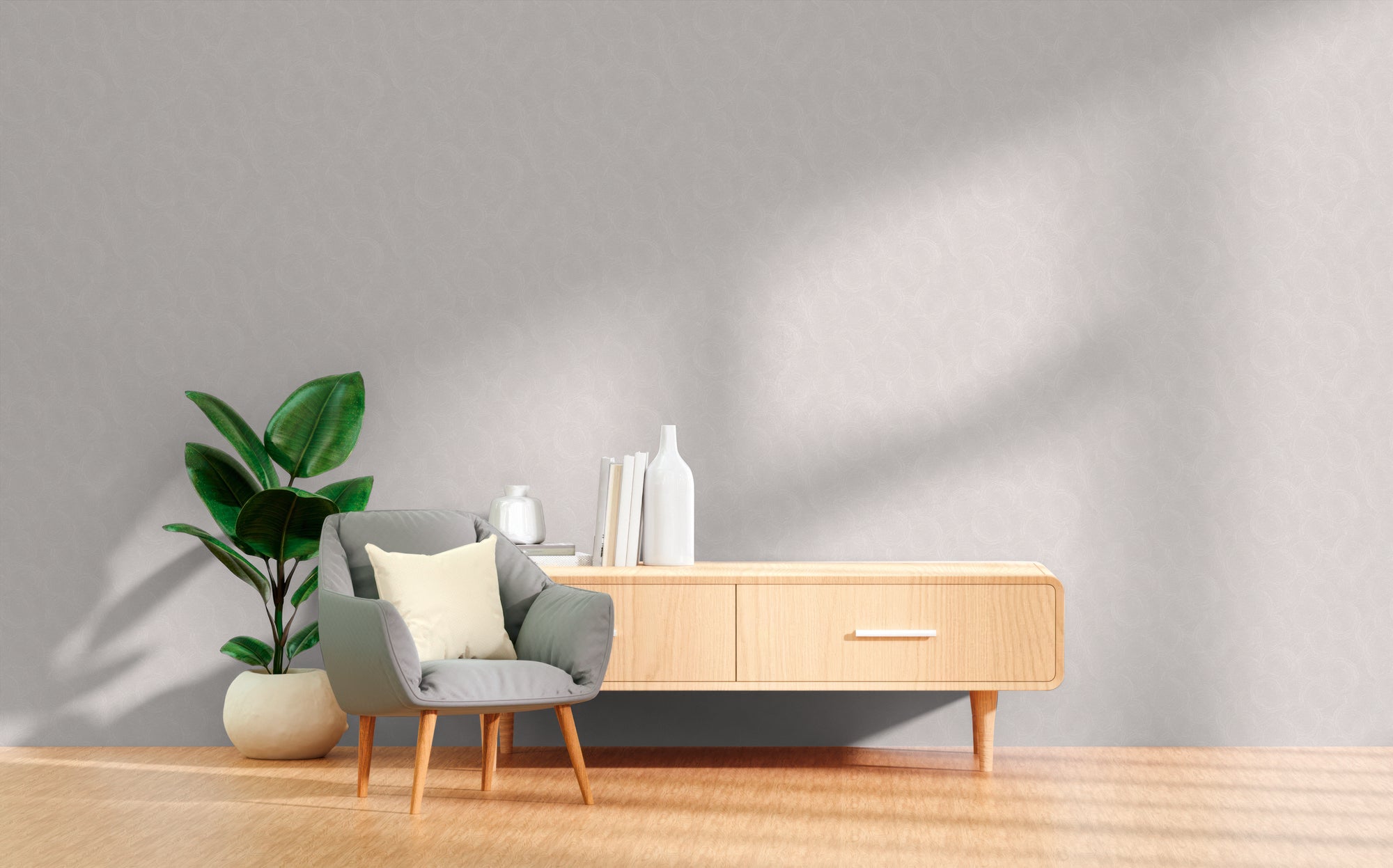 High-Quality Non-Woven Wallpaper Cream Natural