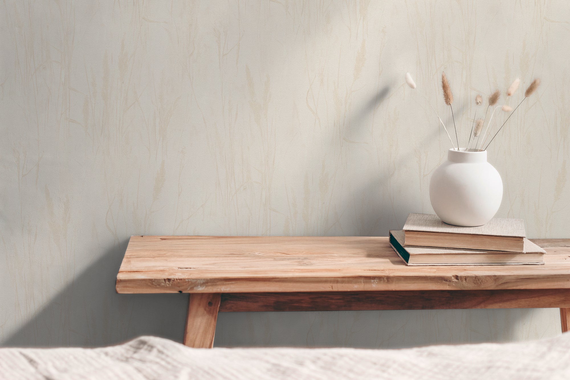 Hochwertige Vliestapete Beige Natur