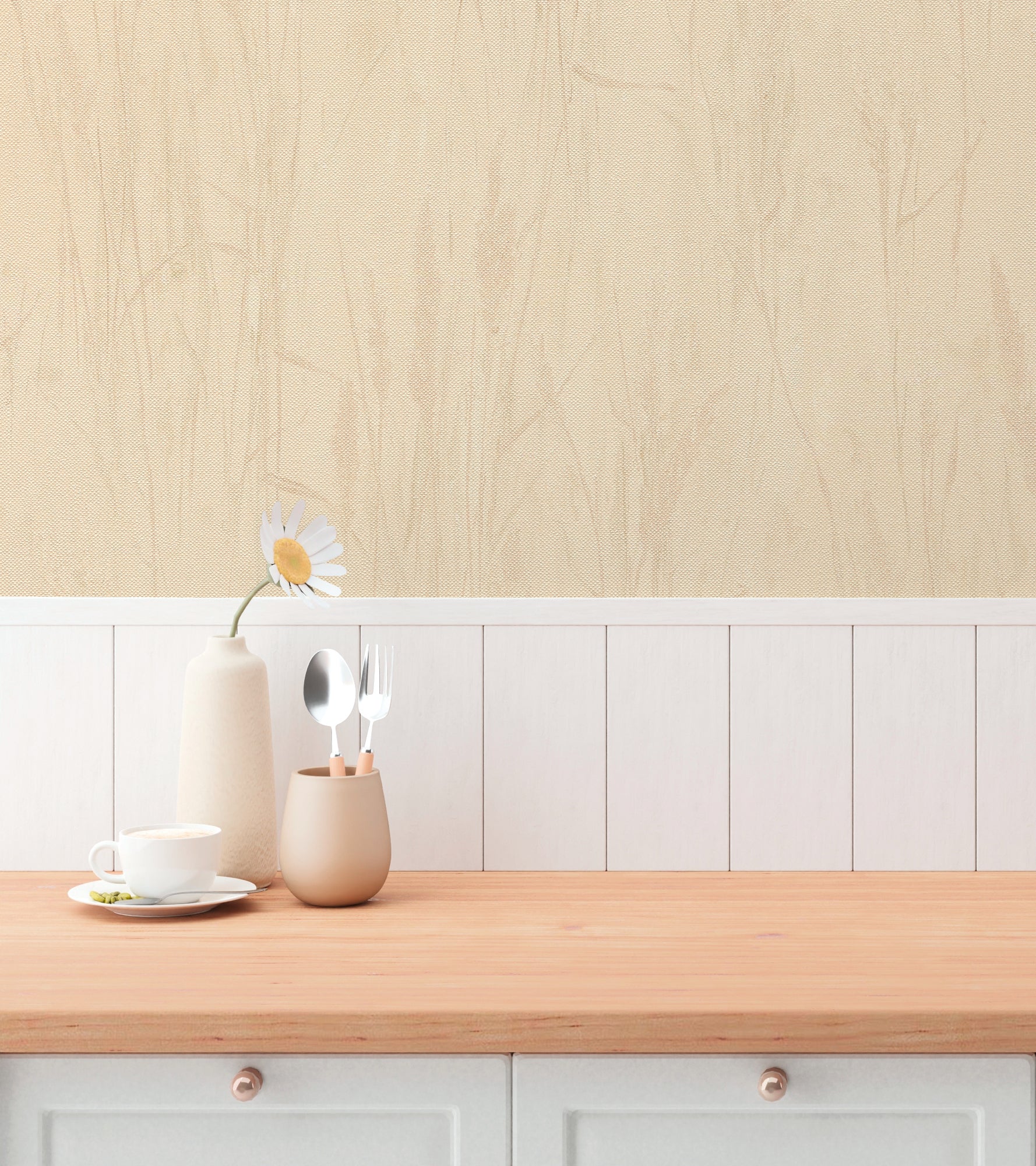 High-Quality Non-Woven Wallpaper Beige Nature