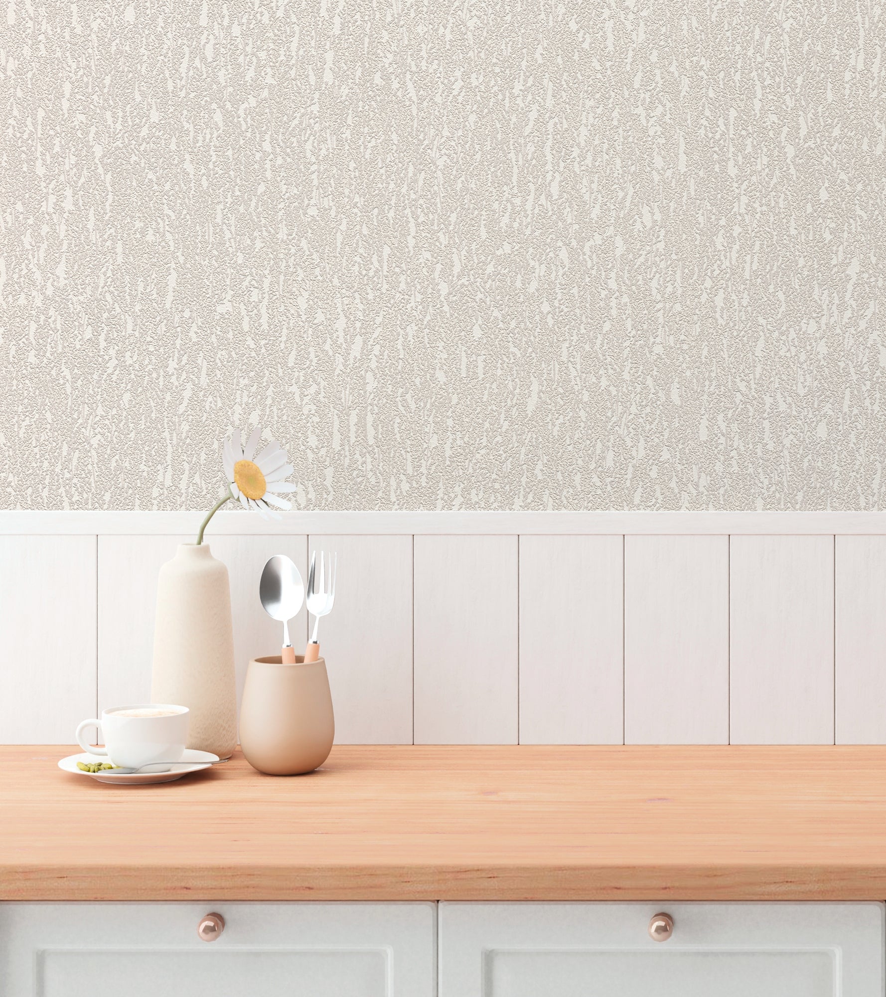 High-quality wallpaper from the Hygge III collection in grey 