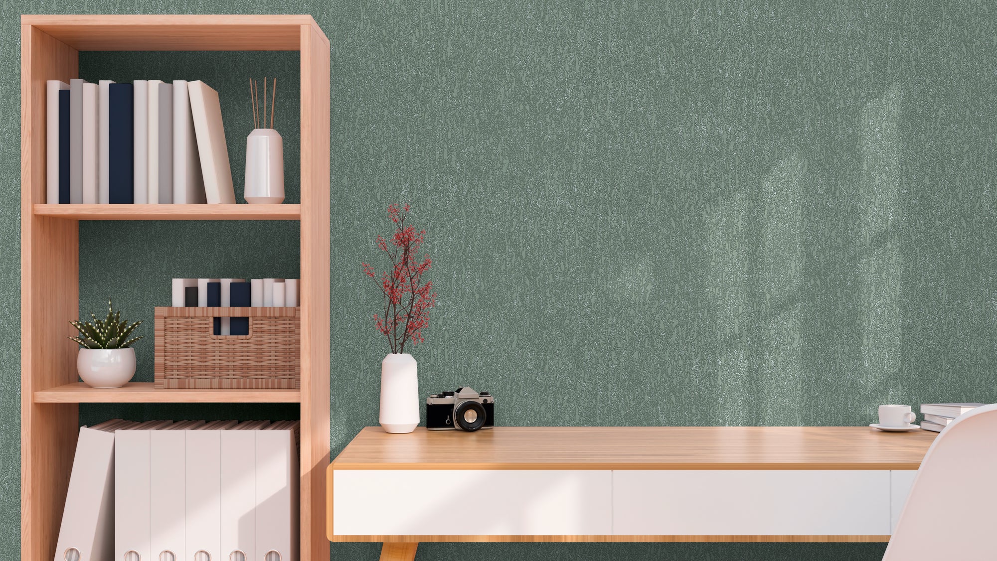 High-quality wallpaper from the Hygge III collection in green 