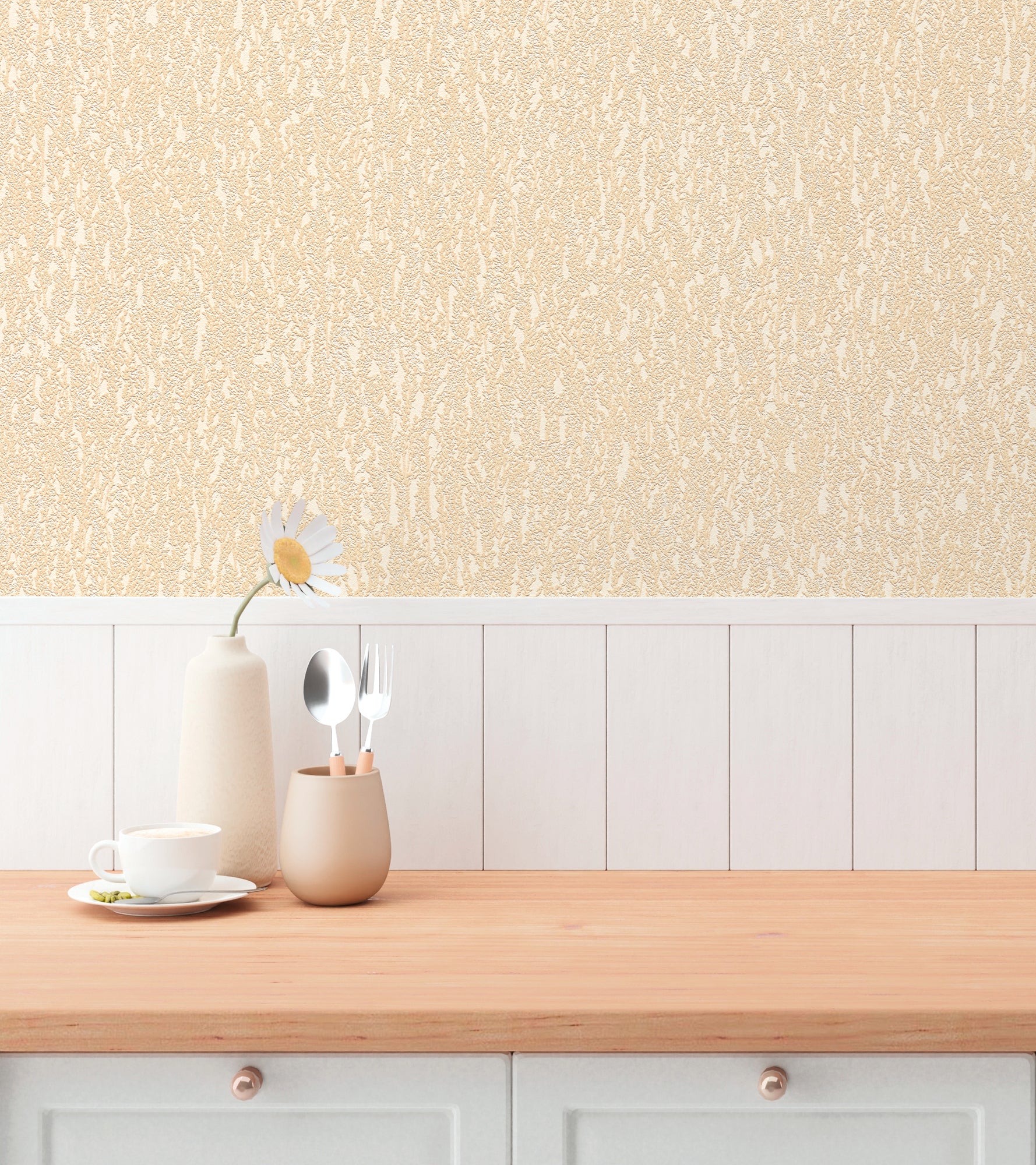 High-quality wallpaper from the Hygge III collection in beige 