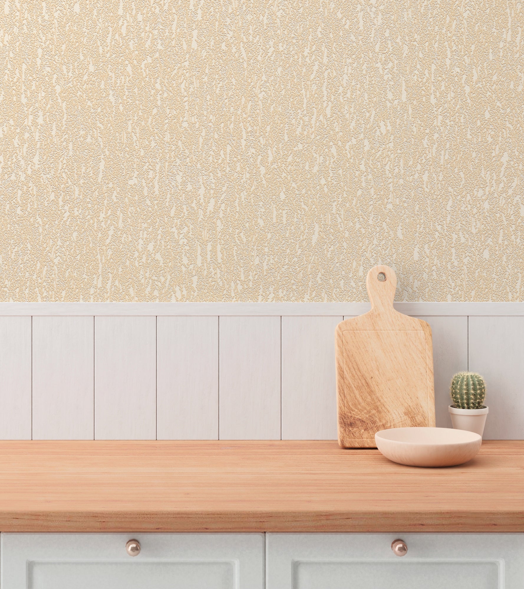 High-quality wallpaper from the Hygge III collection in beige 
