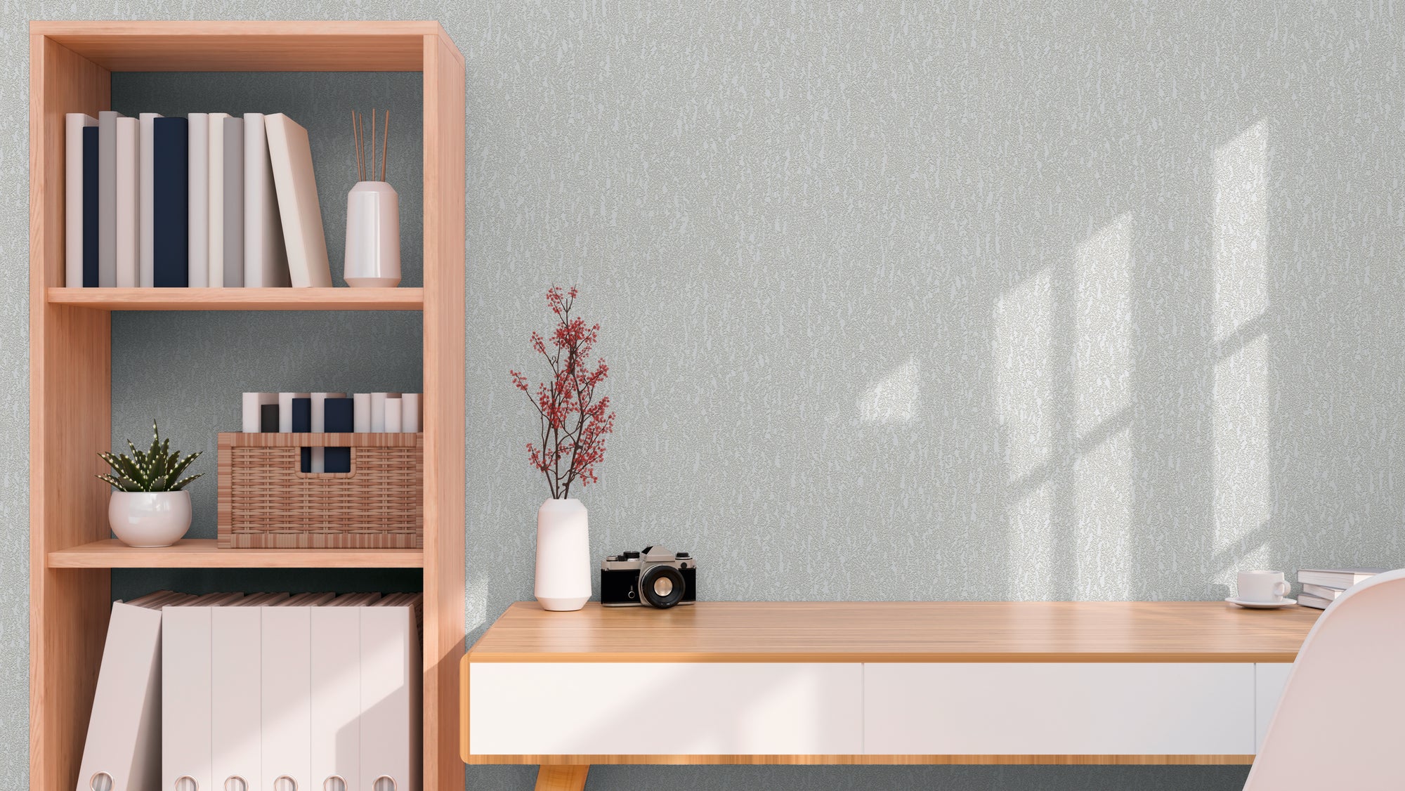 High-quality wallpaper from the Hygge III collection in grey 