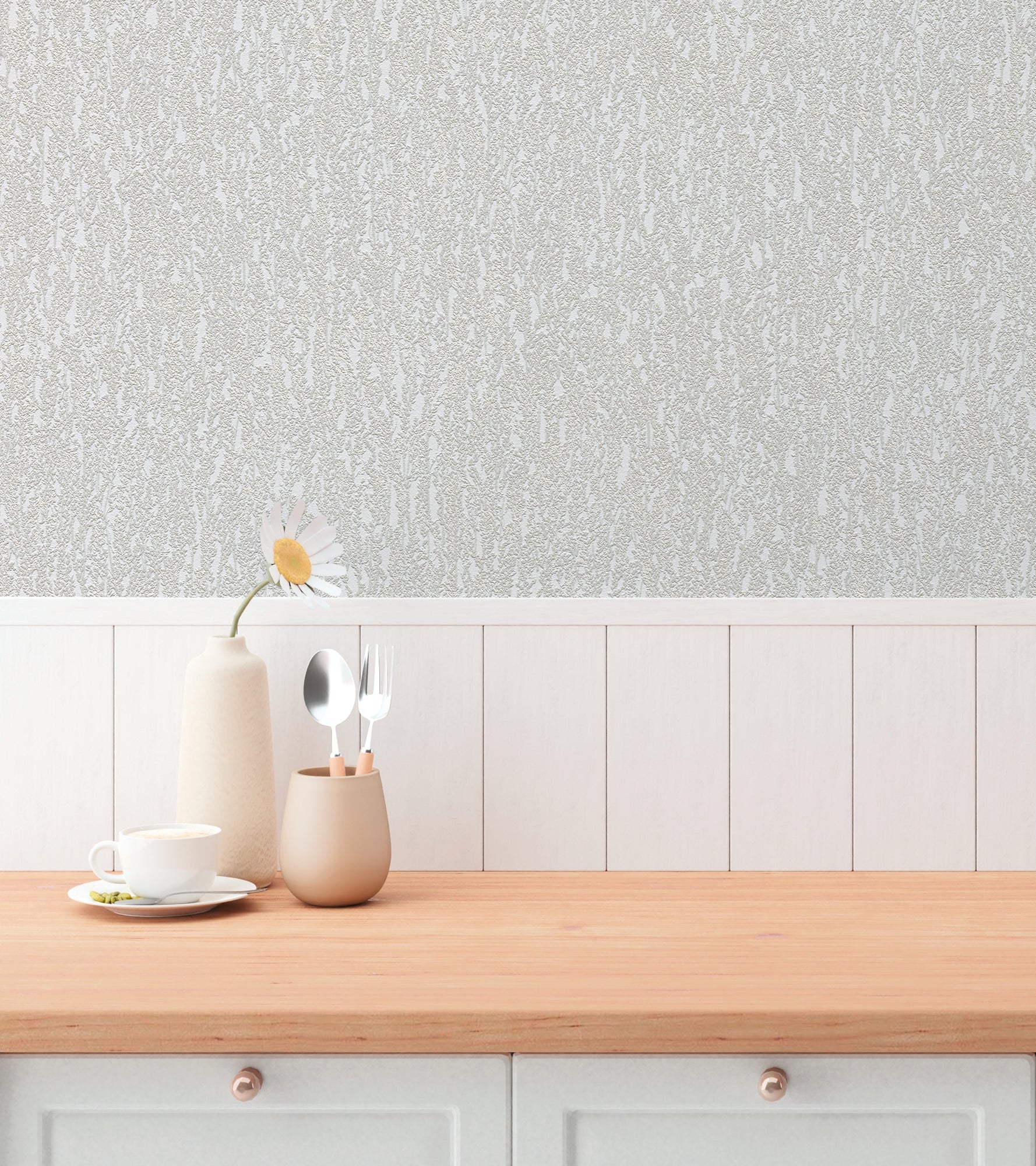 High-quality wallpaper from the Hygge III collection in grey 