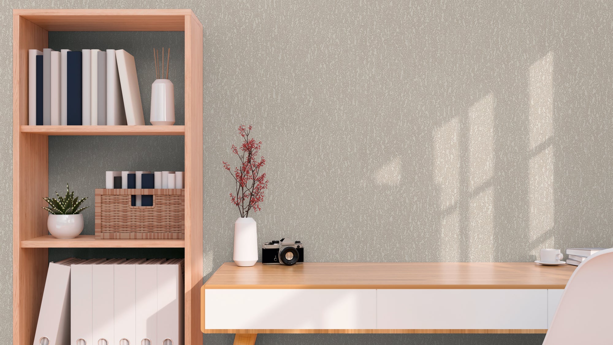 High-quality wallpaper from the Hygge III collection in beige 
