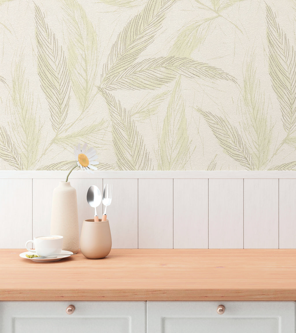 Hochwertige Vliestapete Creme Natur