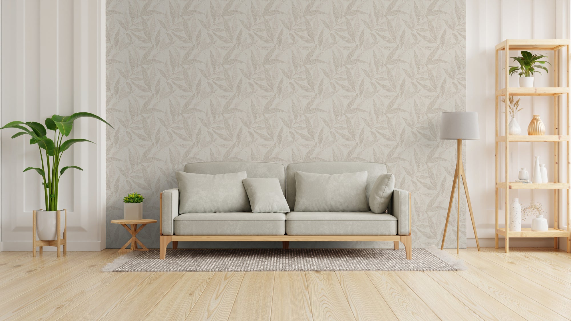 Hochwertige Vliestapete Beige Natur