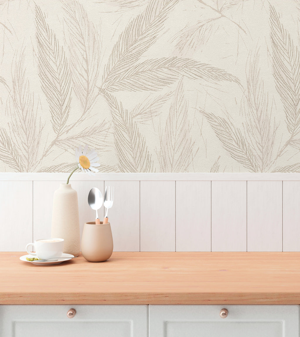 Hochwertige Vliestapete Beige Natur