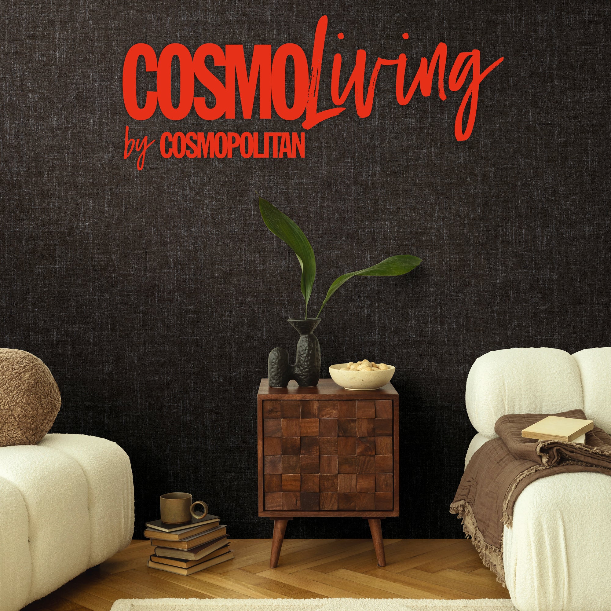 High-quality wallpaper from the CosmoLiving collection in black 