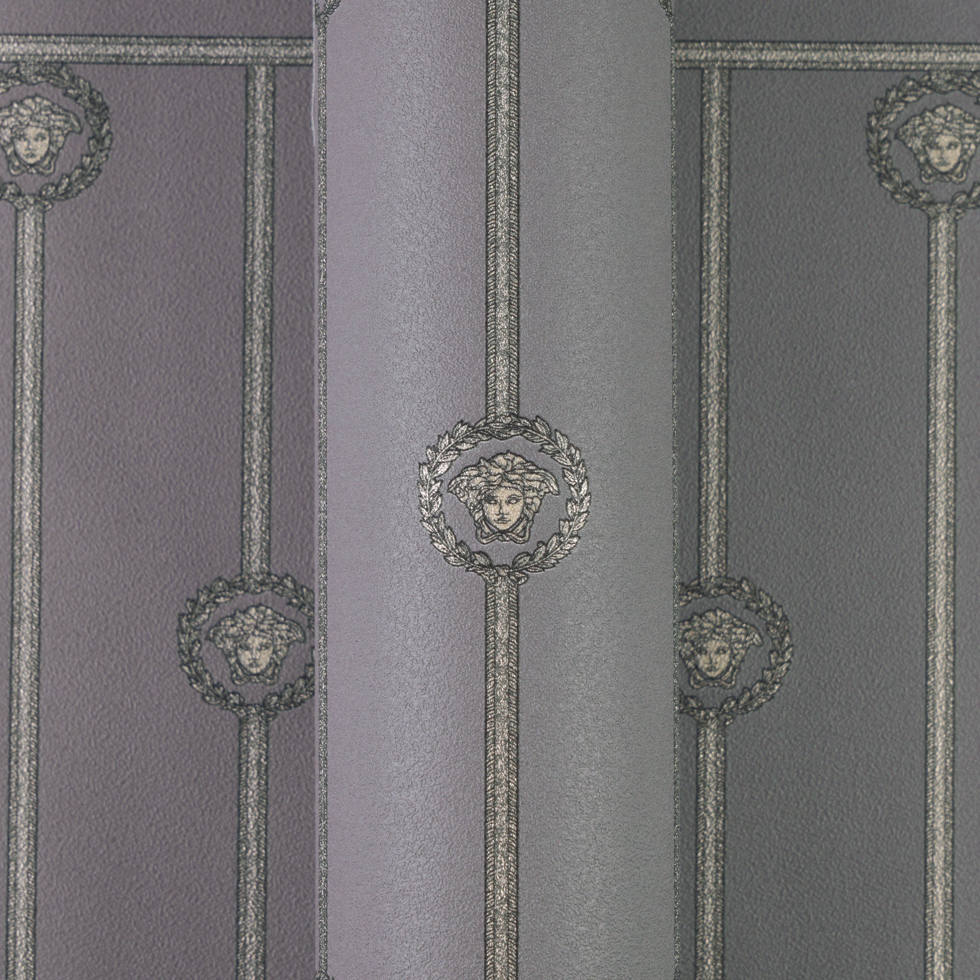 Versace 6-Vliestapete Vinyltapete Grau Medusakopf