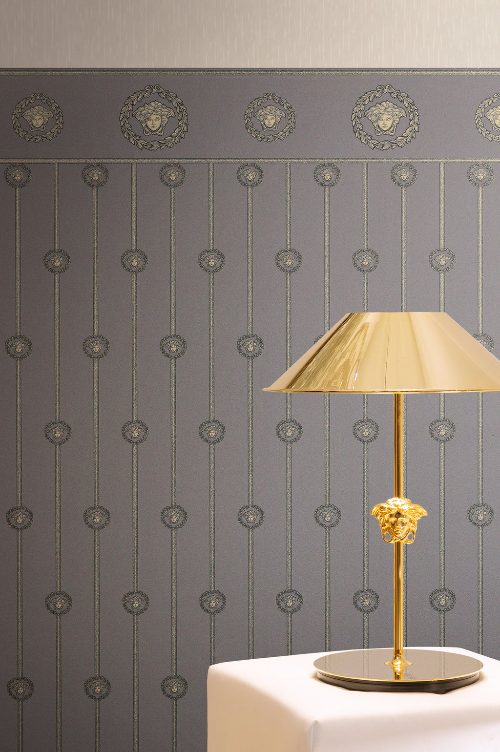 Versace 6-Vliestapete Vinyltapete Grau Medusakopf
