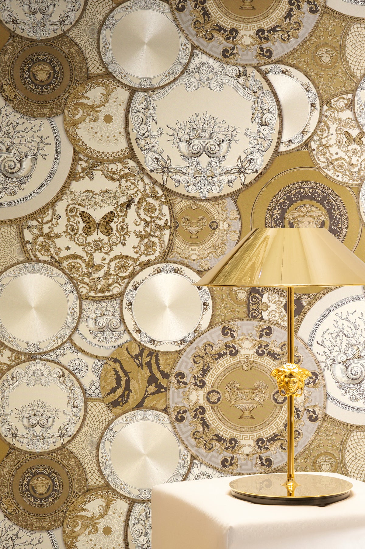 Versace 6-Vliestapete Vinyltapete Gold Kreise