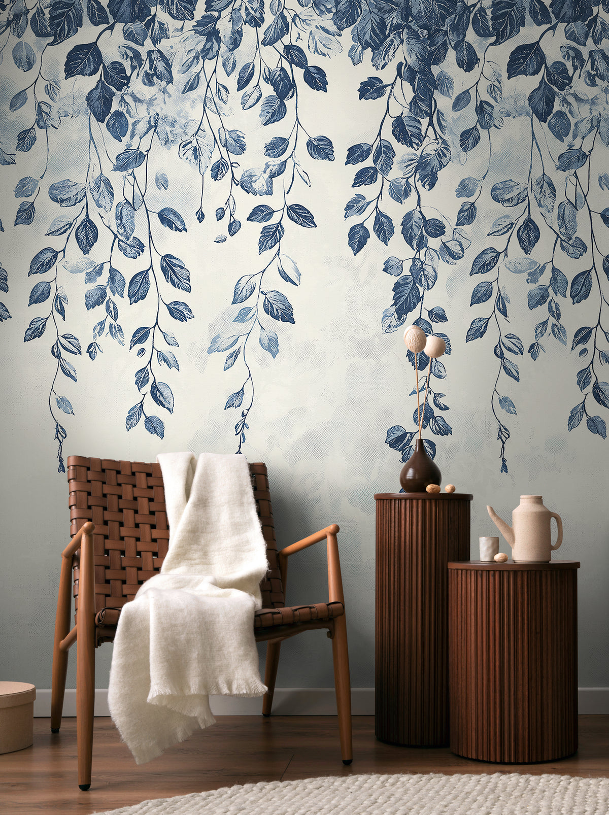 Premium Photo Wallpaper Blue Floral