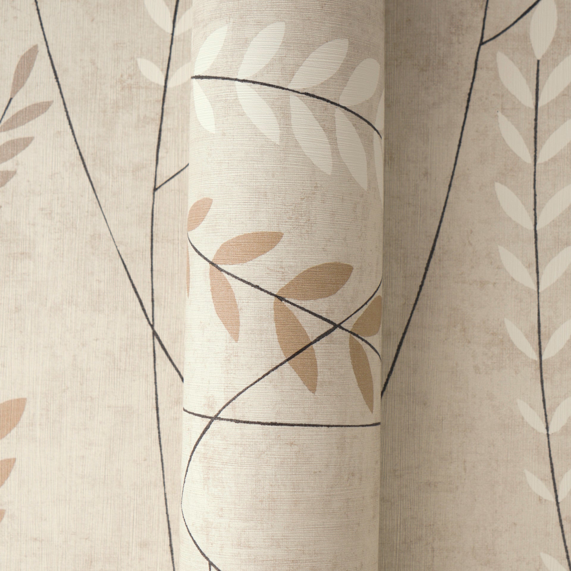 Hochwertige Vliestapete Beige Floral