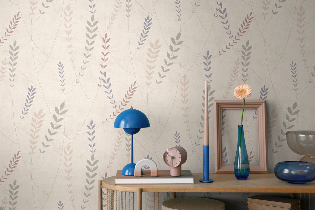 High-Quality Non-Woven Wallpaper Beige Floral