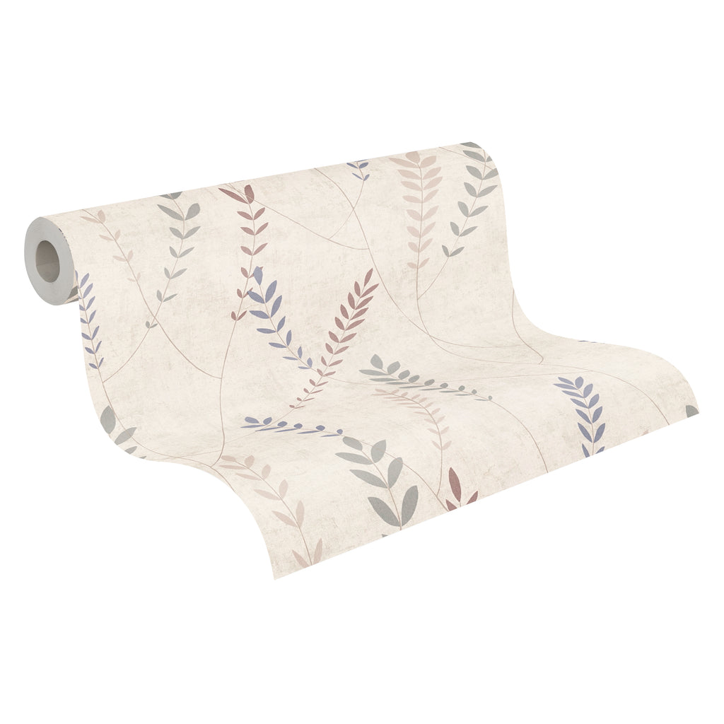 High-Quality Non-Woven Wallpaper Beige Floral