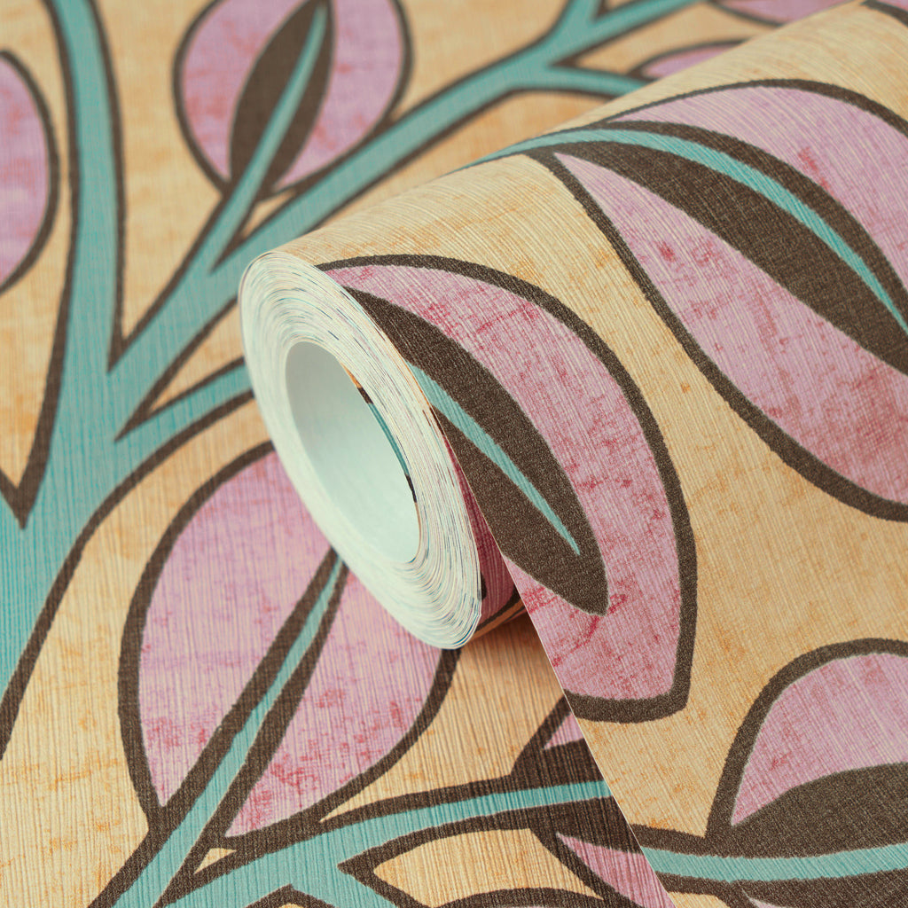 High-Quality Non-Woven Wallpaper Yellow Floral