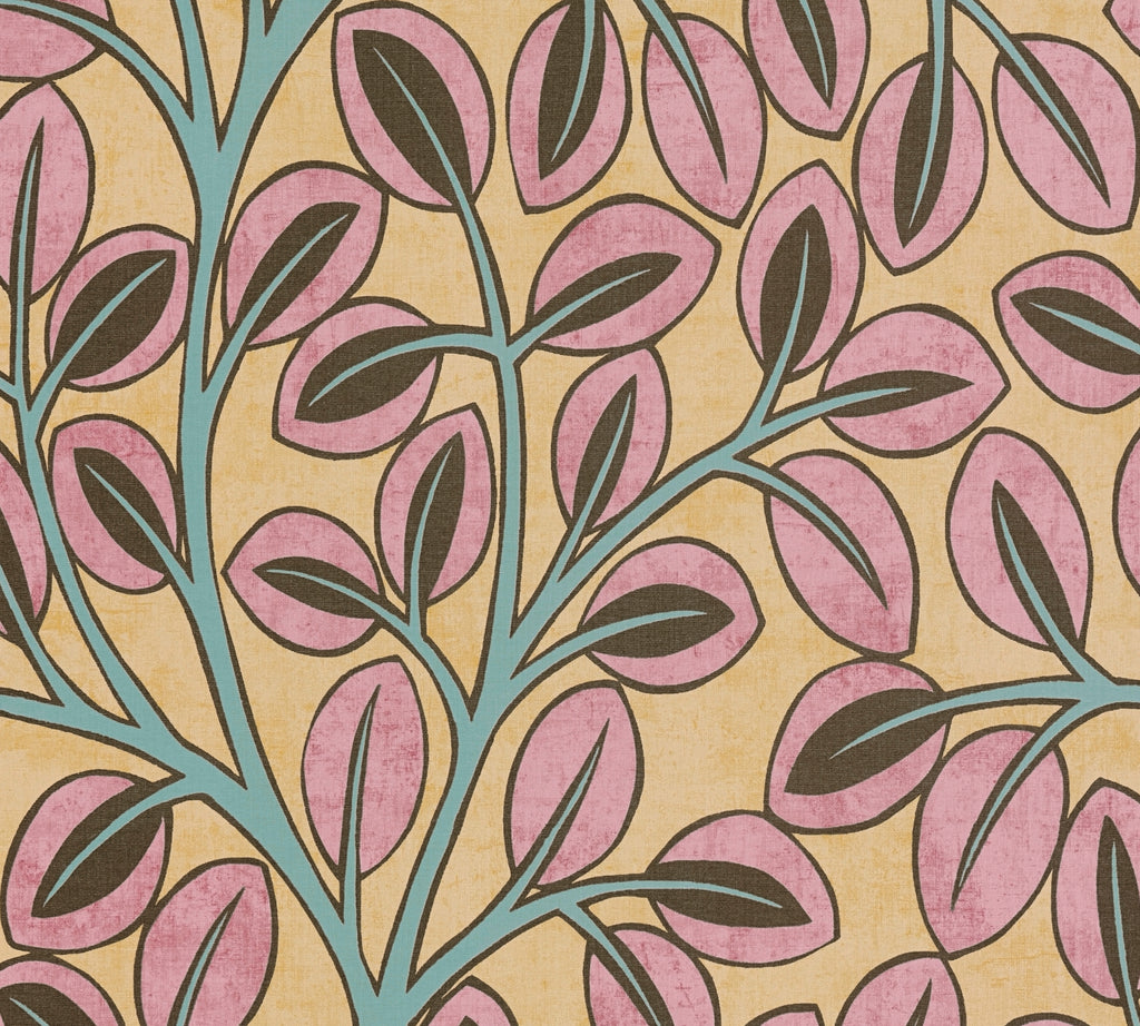 High-Quality Non-Woven Wallpaper Yellow Floral