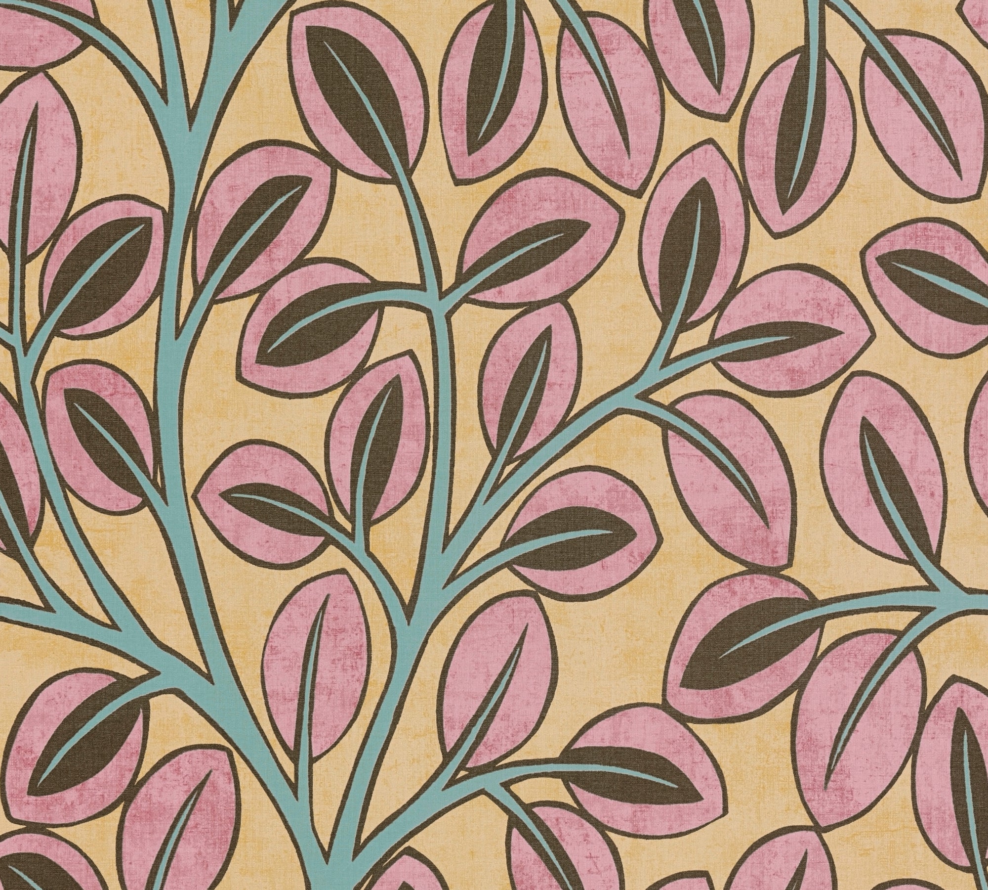 High-Quality Non-Woven Wallpaper Yellow Floral