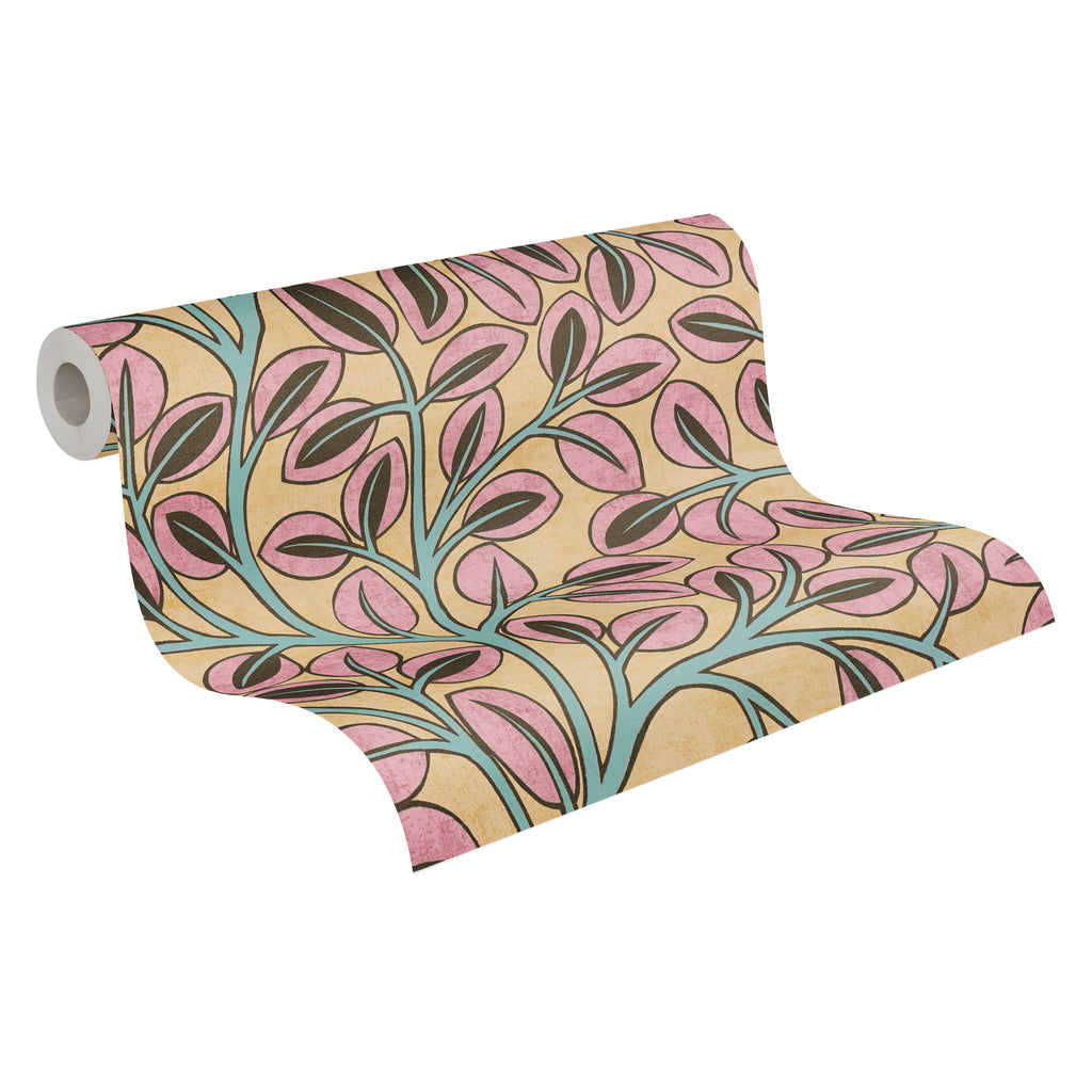 High-Quality Non-Woven Wallpaper Yellow Floral