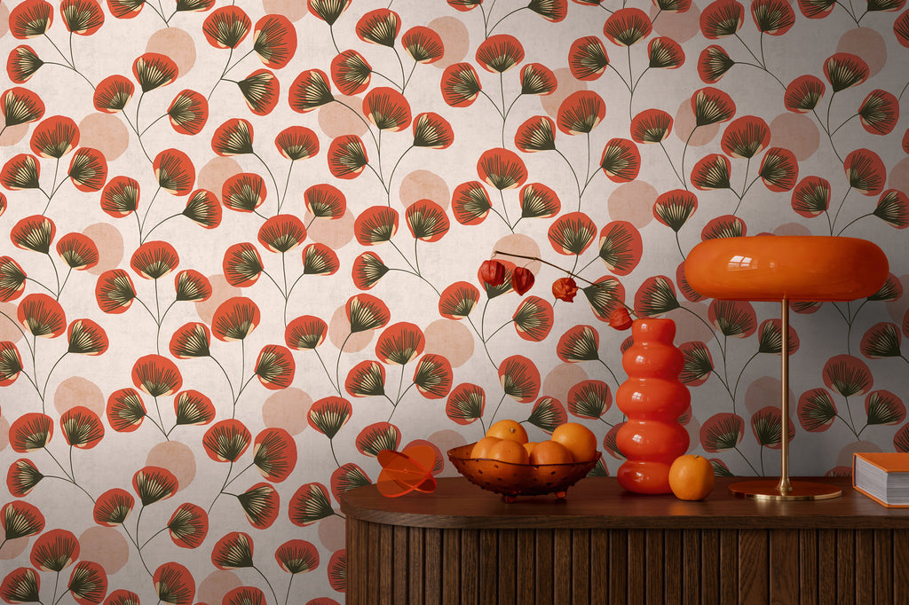 Premium Non-Woven Wallpaper Grey Floral