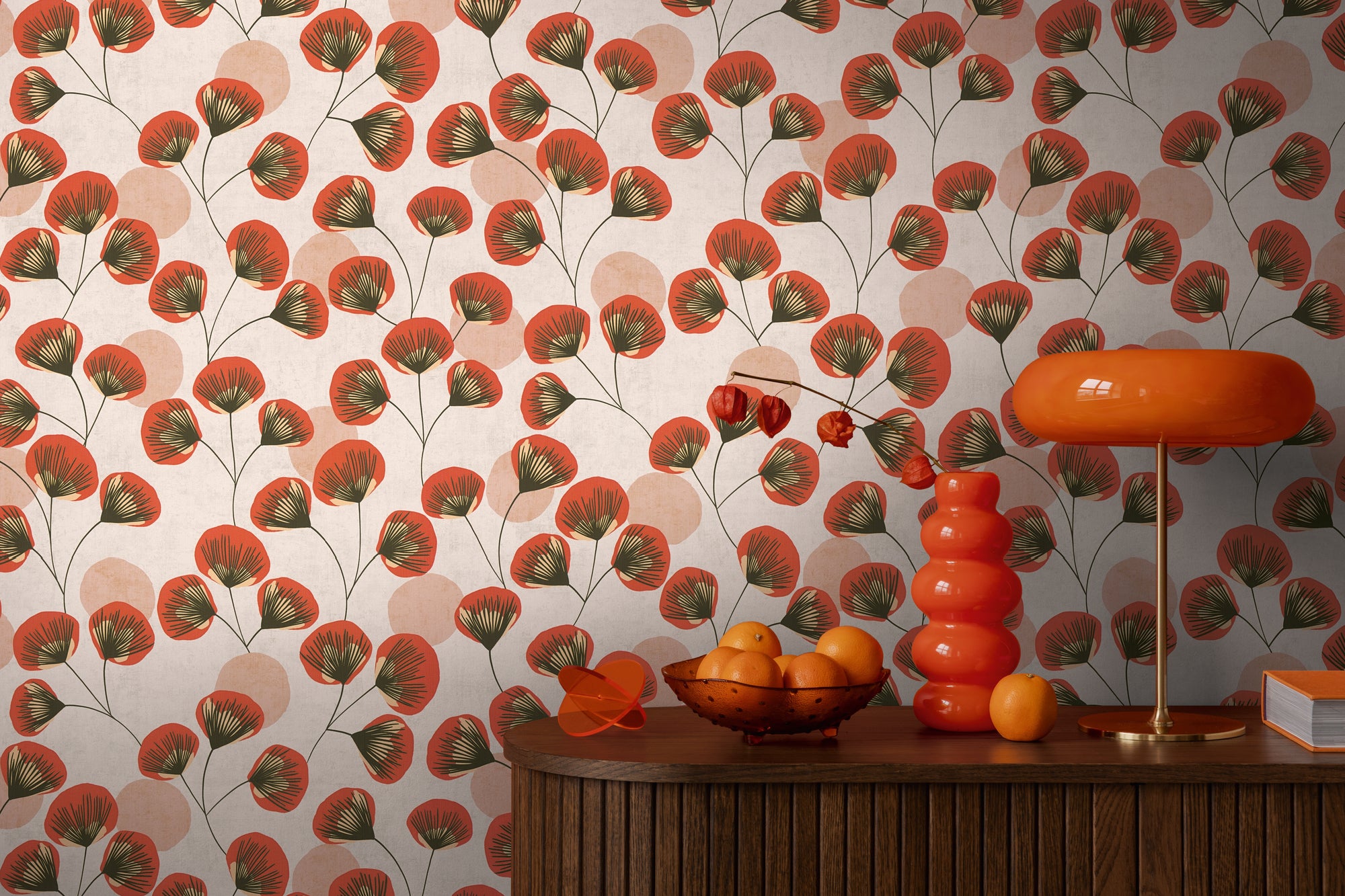 Premium Non-Woven Wallpaper Grey Floral