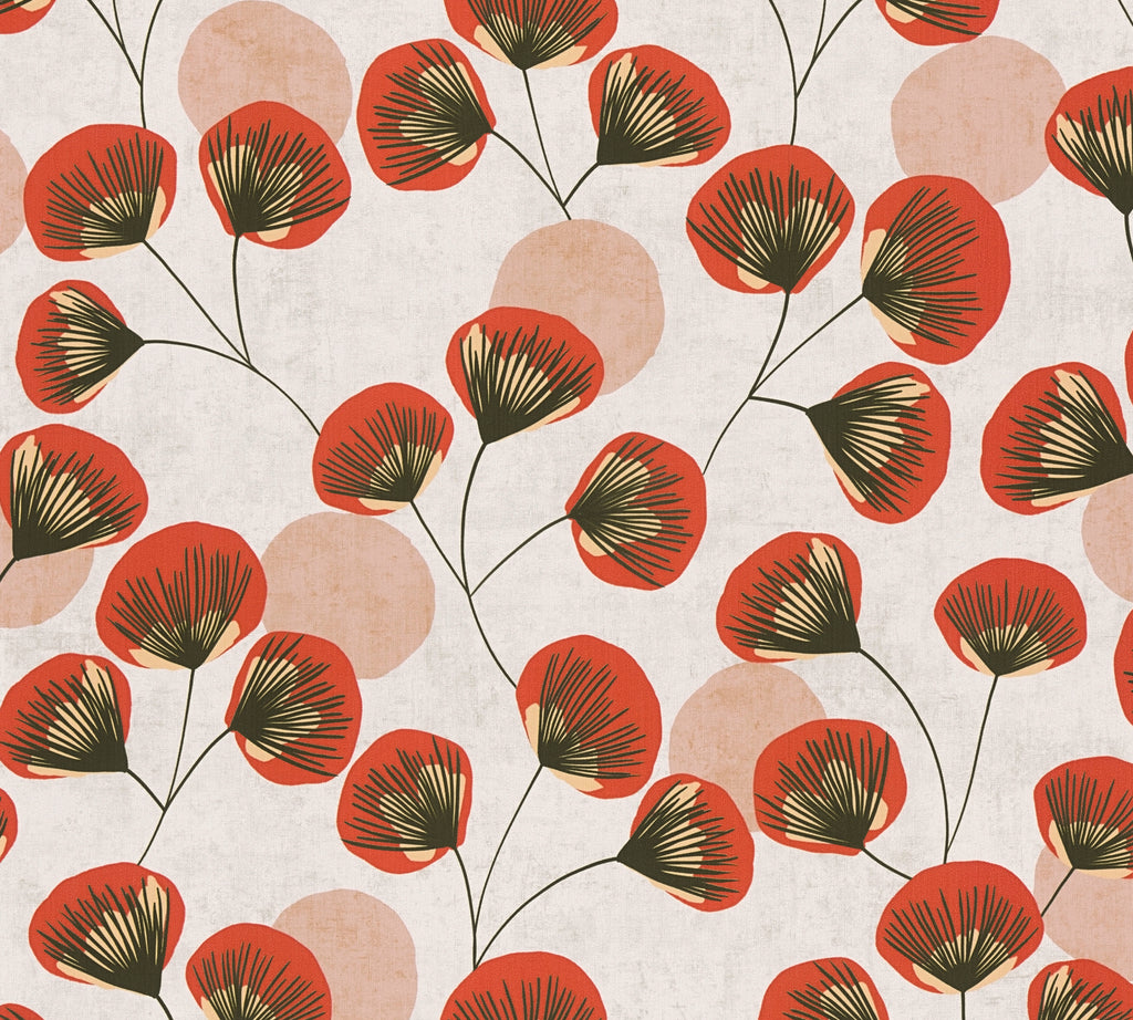 Premium Non-Woven Wallpaper Grey Floral