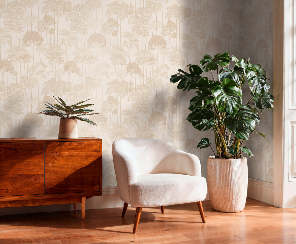 Cuba II-Vliestapete Vinyltapete Beige Dschungel