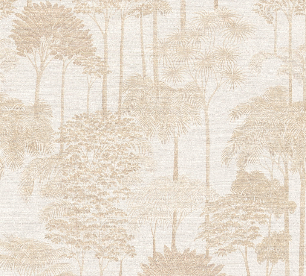 Cuba II-Vliestapete Vinyltapete Beige Dschungel