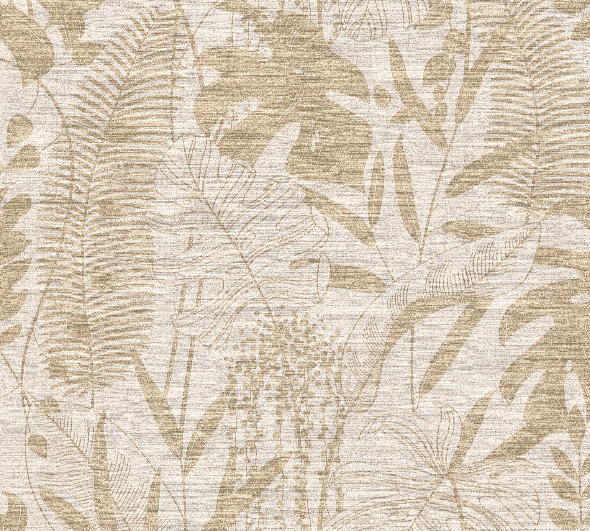 Cuba II-Vliestapete Vinyltapete Beige Dschungel