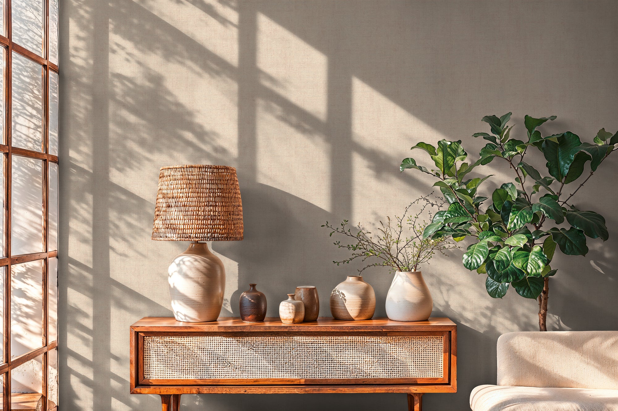 Cuba II-Vliestapete Vinyltapete Beige Unitapete