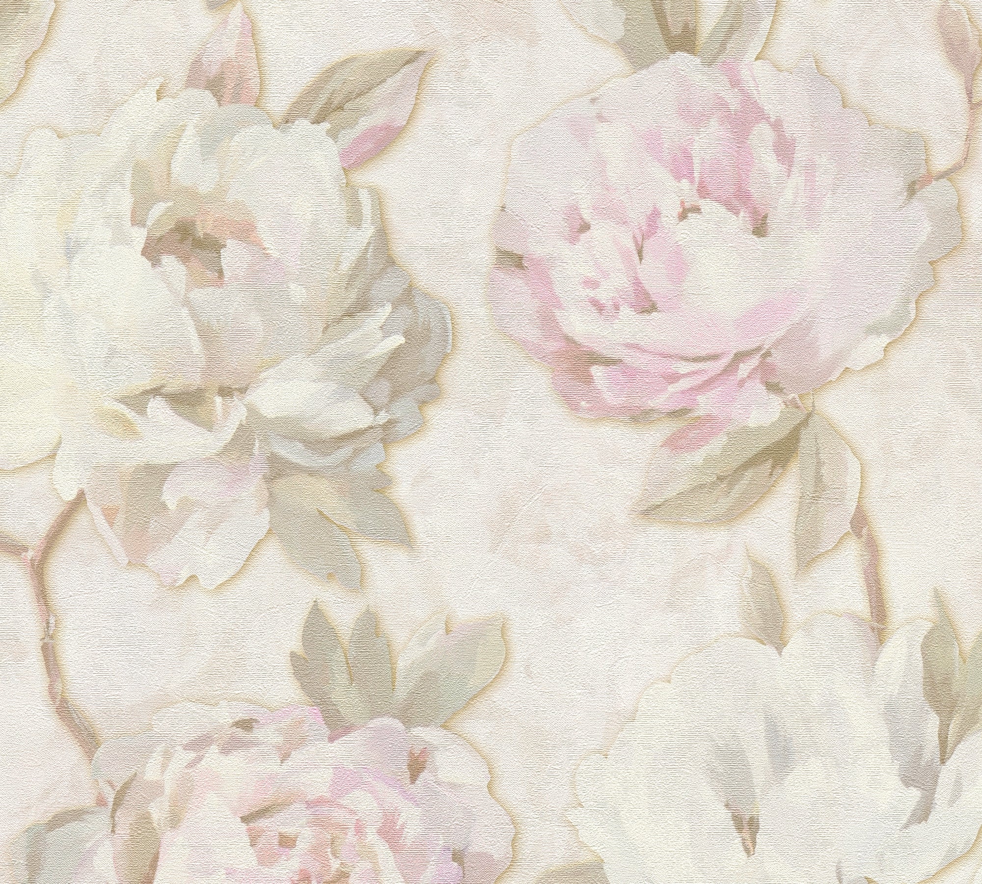 Hochwertige Vliestapete Creme Floral