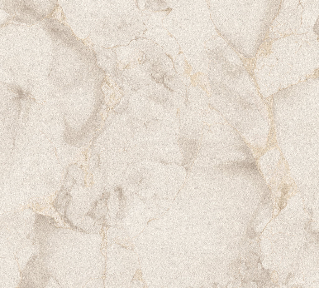 Hochwertige Vliestapete Creme Marmor