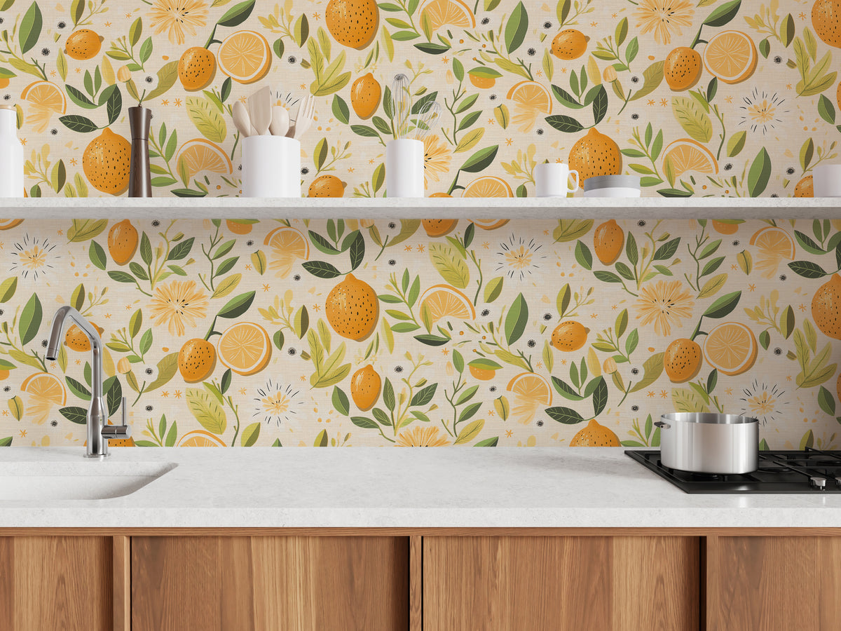 Hochwertige Vliestapete Creme Blumenmuster