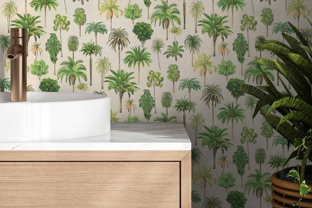 High-Quality Non-Woven Wallpaper Beige Floral