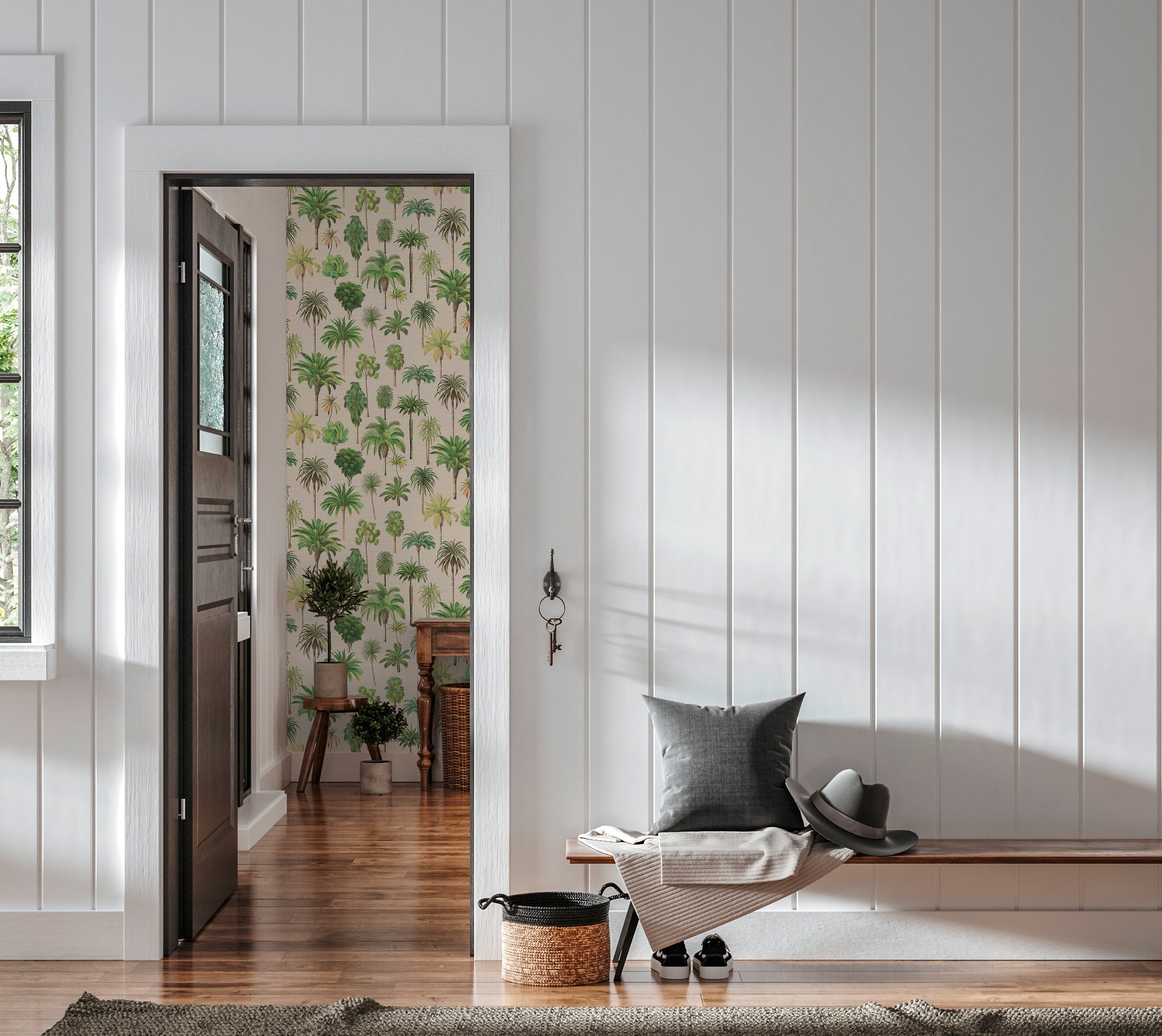 High-Quality Non-Woven Wallpaper Beige Floral